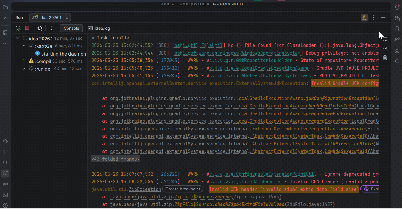 Conosle output as log content
